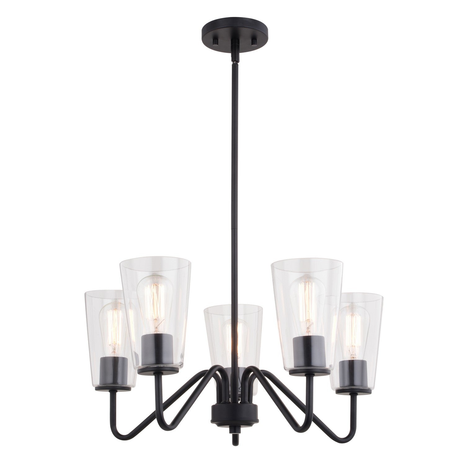 Vaxcel - H0284 - Five Light Chandelier - Beverly - Matte Black