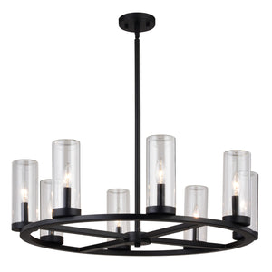 Vaxcel - H0291 - Eight Light Chandelier - Grantley - Matte Black