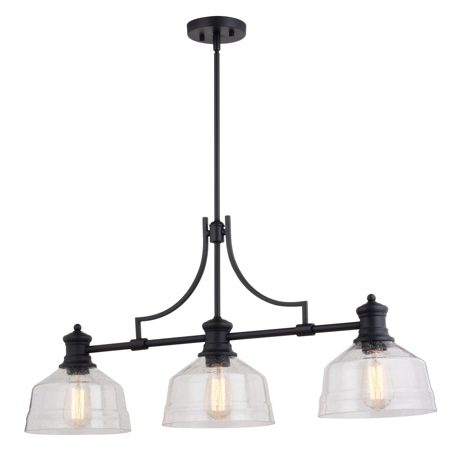 Vaxcel - H0293 - Three Light Linear Chandelier - Beloit - Matte Black