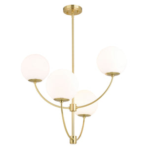 Vaxcel - H0295 - Four Light Chandelier - Avers - Natural Brass