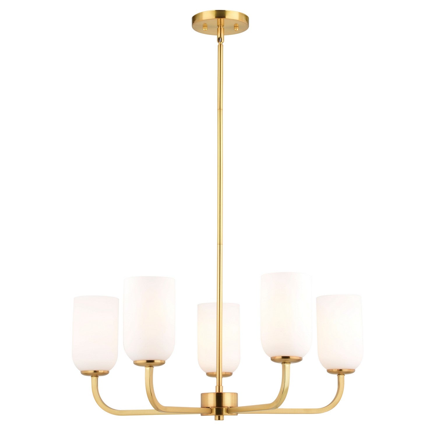 Vaxcel - H0305 - Five Light Chandelier - Shelby - Natural Brass