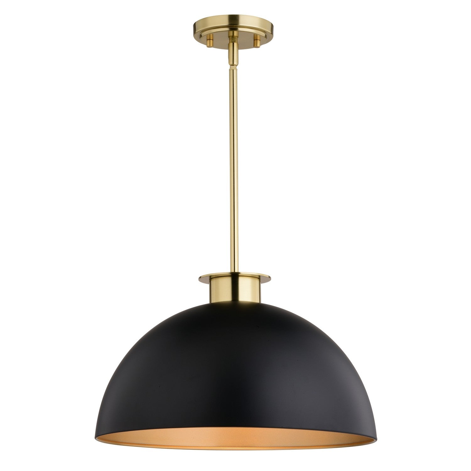 Vaxcel - P0412 - One Light Pendant - Devon - Matte Black and Satin Brass