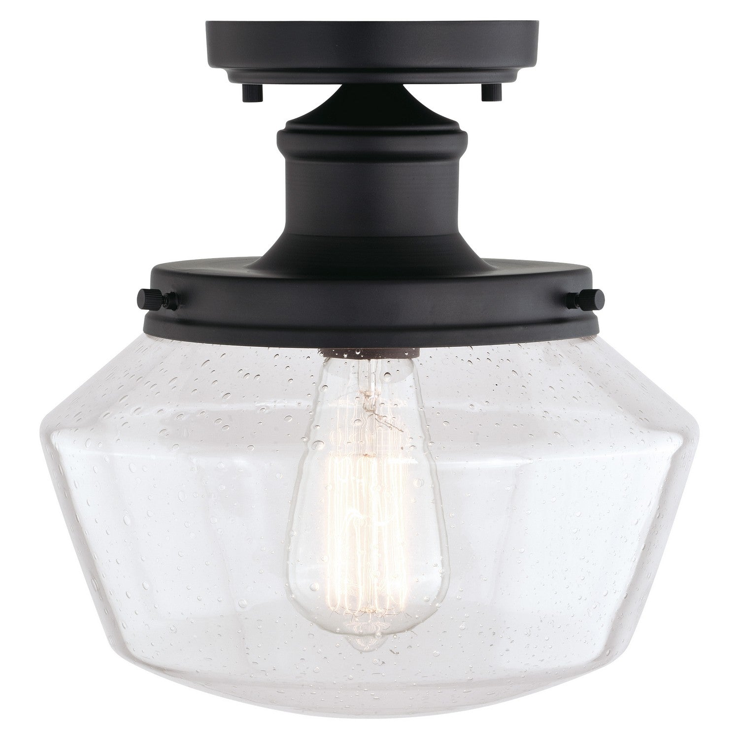 Vaxcel - T0546 - One Light Outdoor Flush Mount - Collins - Matte Black