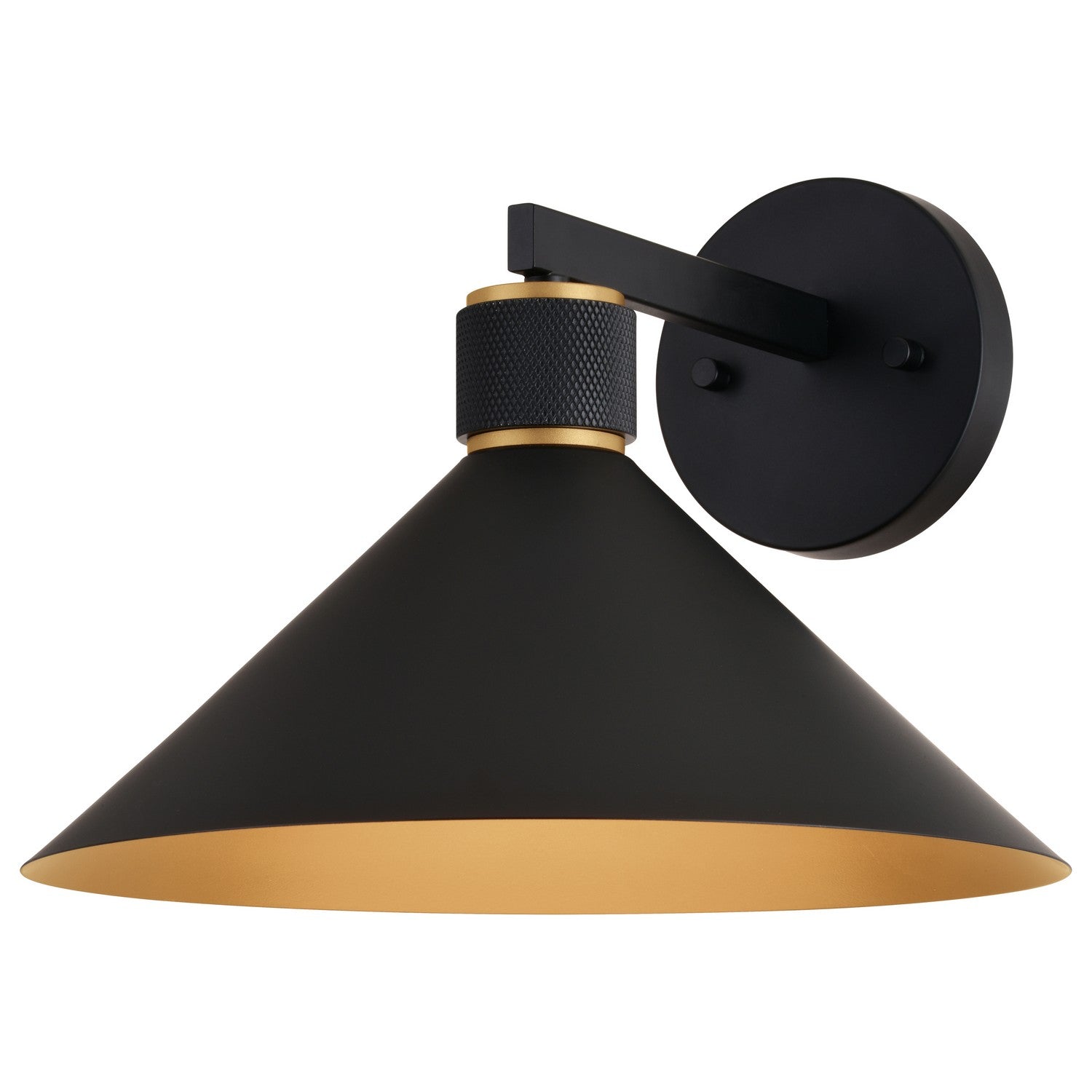Vaxcel - T0682 - One Light Outdoor Wal Mount - Dunbar - Matte Black/Gold