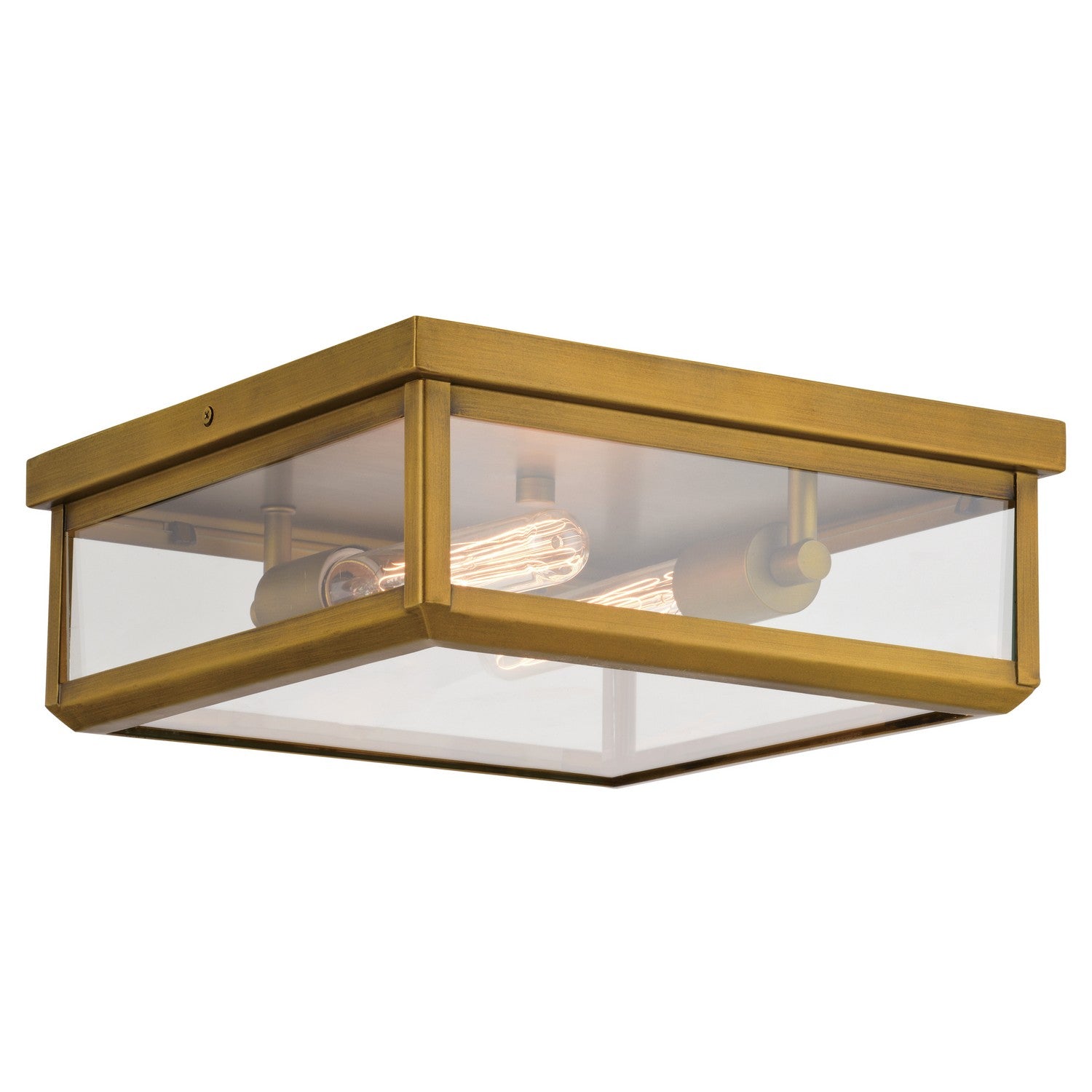 Vaxcel - T0709 - Two Light Outdoor Flush Mount - Kinzie - Vintage Brass