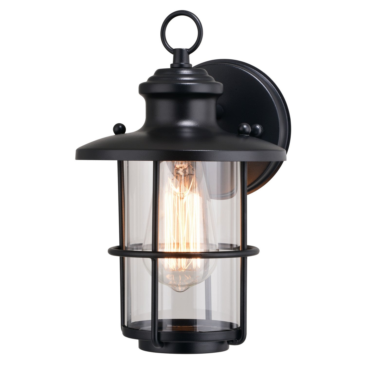 Vaxcel - T0741 - One Light Outdoor Wall Mount - Lake Shore - Textured Black