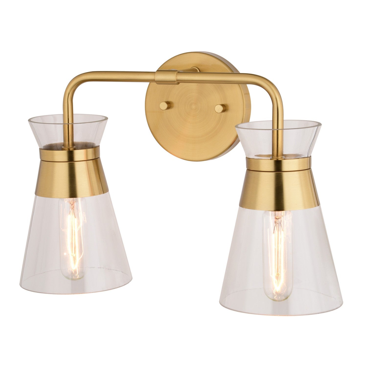 Vaxcel - W0471 - Two Light Vanity - Harper - Natural Brass