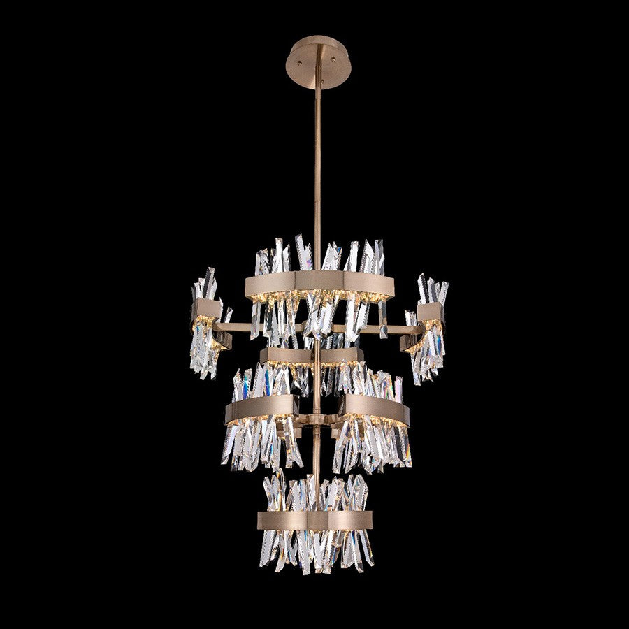 Allegri - 030259-038 - LED Foyer Pendant - Glacier - Brushed Champagne Gold