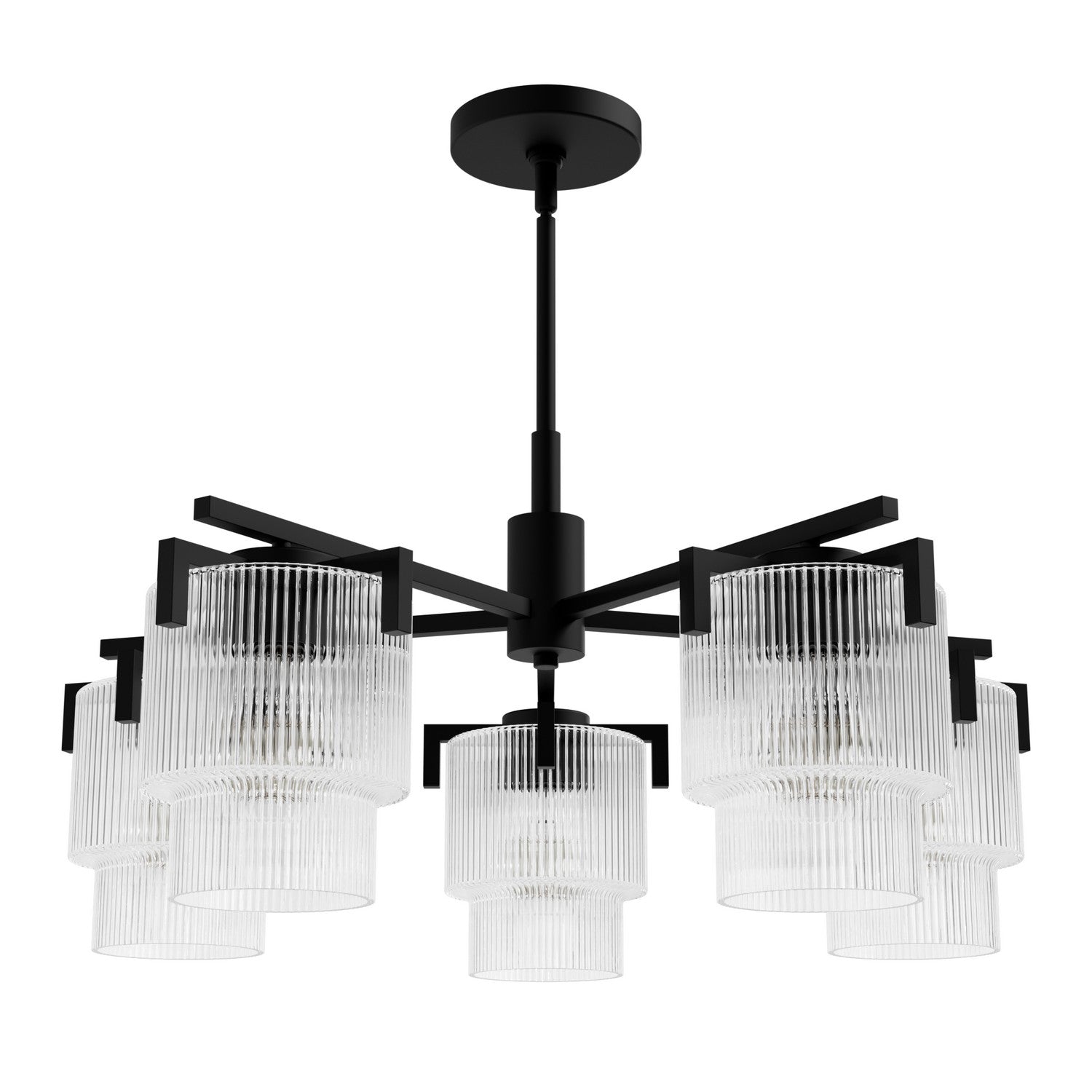 Hunter - 13137 - Five Light Chandelier - Ontario - Matte Black