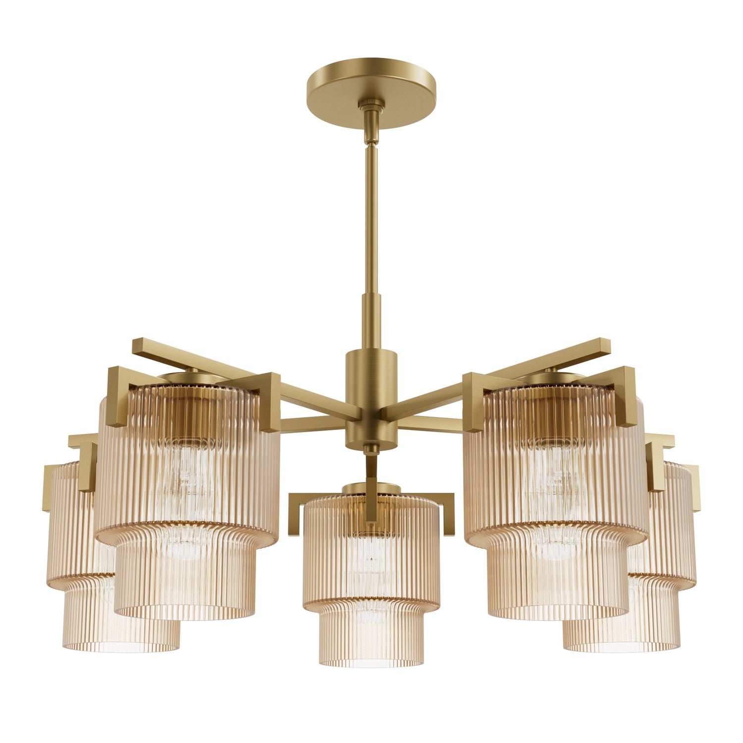 Hunter - 13138 - Five Light Chandelier - Ontario - Luxe Gold