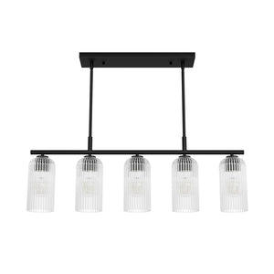 Hunter - 13232 - Five Light Chandelier - Beverly Glen - Matte Black