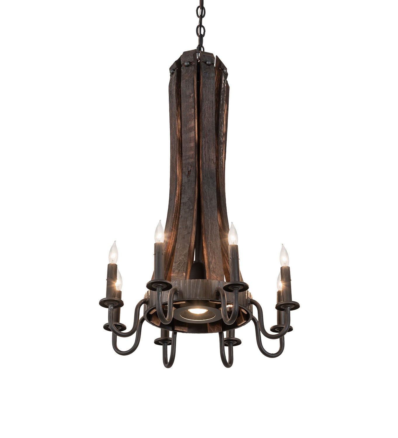 Meyda Tiffany - 270083 - Nine Light Chandelier - Barrel Stave - Costello Black/Charred Wood