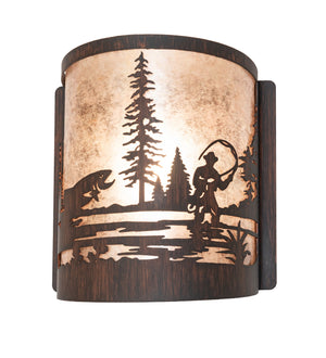 Meyda Tiffany - 277545 - One Light Wall Sconce - Fly Fishing - Driftwood Brown