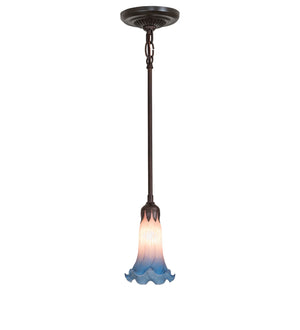 Meyda Tiffany - 278286 - One Light Mini Pendant - Pink/Blue Tiffany Pond Lily