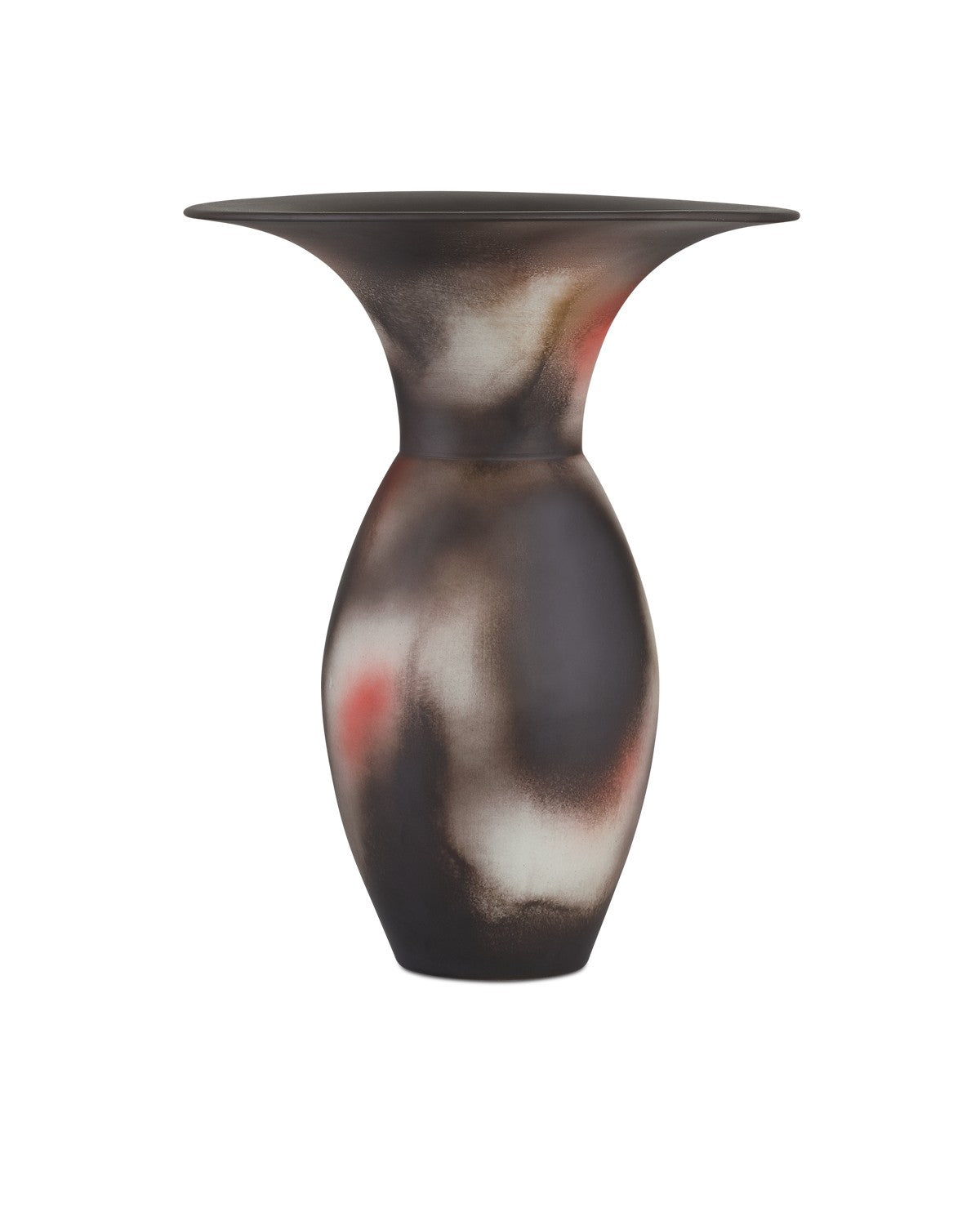 Currey and Company - 1200-0927 - Vase - Celestial - Black / White / Pale Green / Pale Red