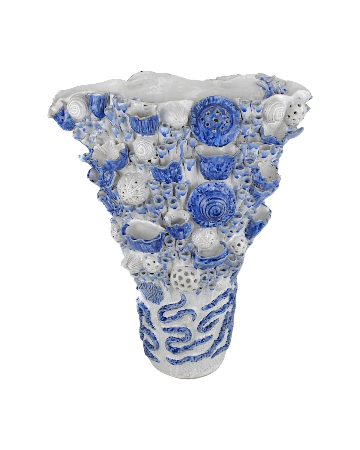 Currey and Company - 1200-0967 - Vase - Coral Reef - White / Blue