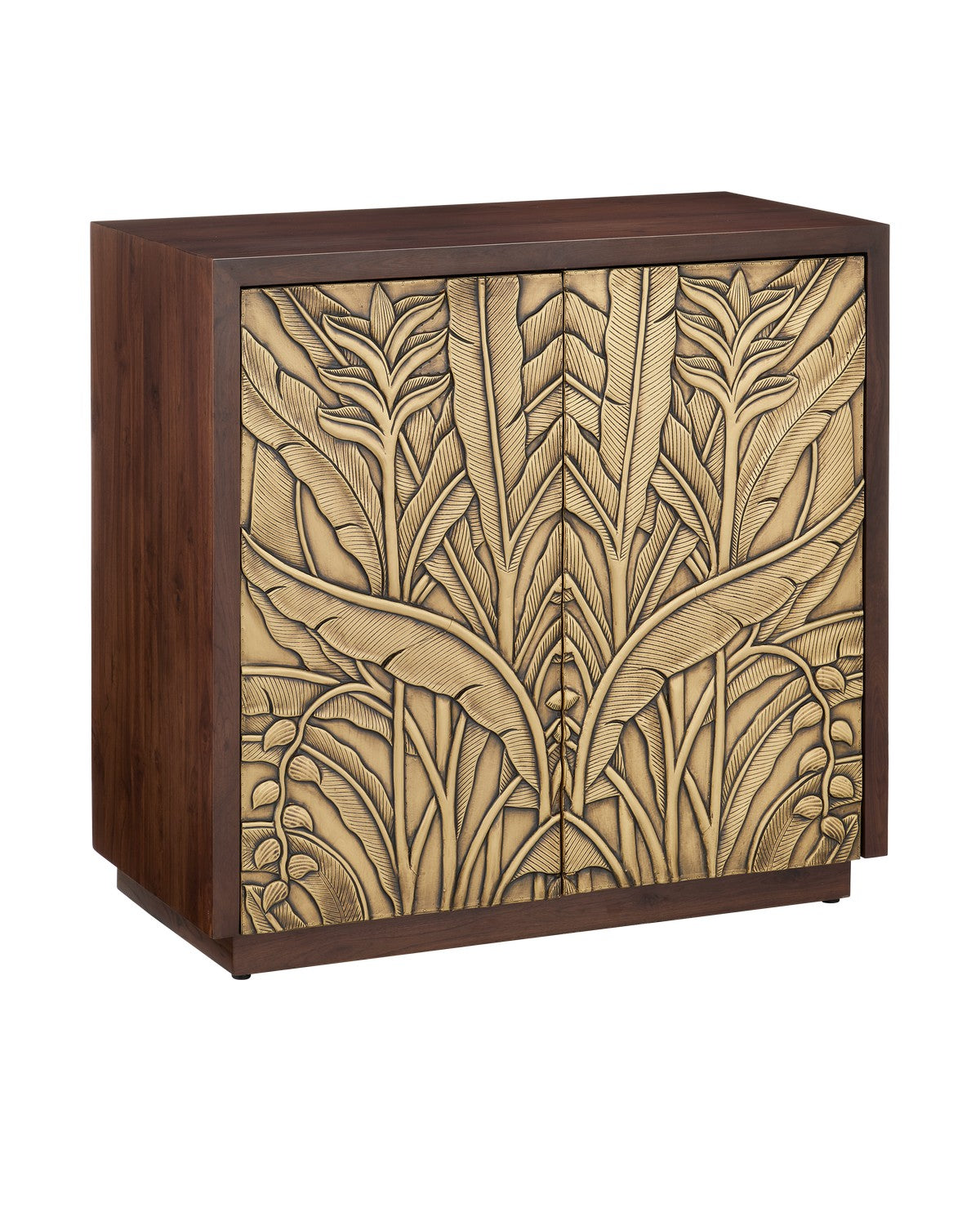 Currey and Company - 3000-0304 - Cabinet - Jardin - Walnut / Antique Brass