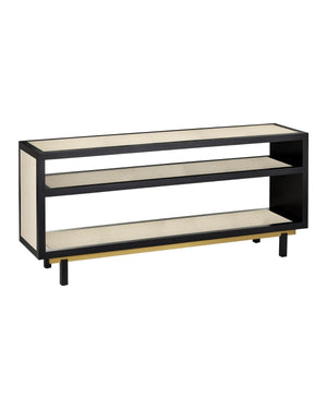 Currey and Company - 3000-0318 - Console Table - Deanna - Ivory / Black / Brushed Brass / Clear