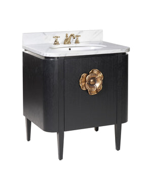 Currey and Company - 3800-0003 - Vanity with Sink - Briallen - Caviar Black / Natural / White / Light Antique Brass