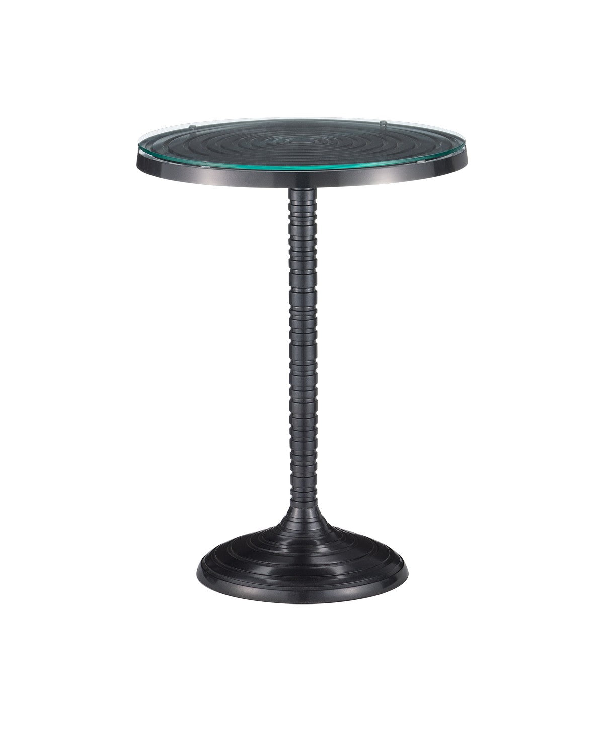 Currey and Company - 4000-0202 - Accent Table - Erno - Black Nickel / Clear