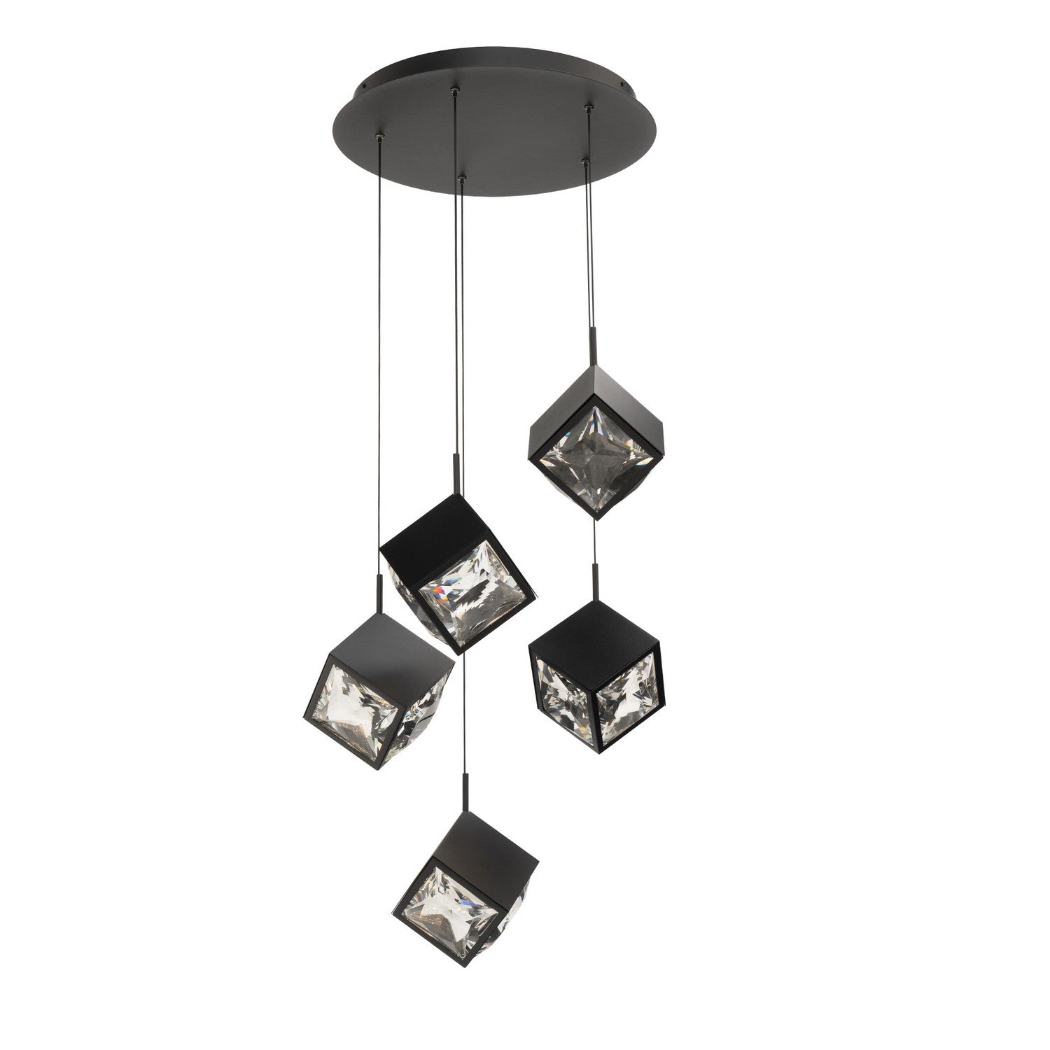 W.A.C. Lighting - PD-29305R-BK - LED Chandelier - Ice Cube - Black