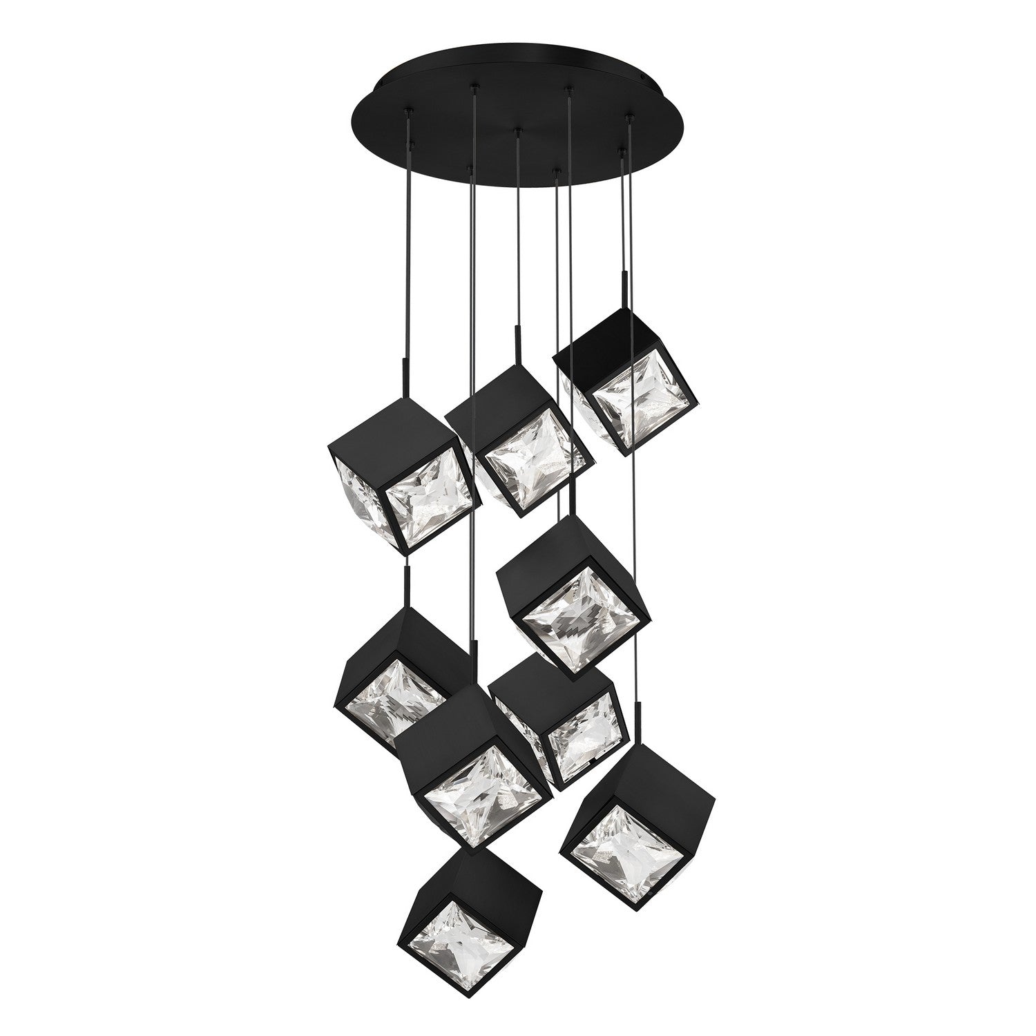 W.A.C. Lighting - PD-29309R-BK - LED Chandelier - Ice Cube - Black