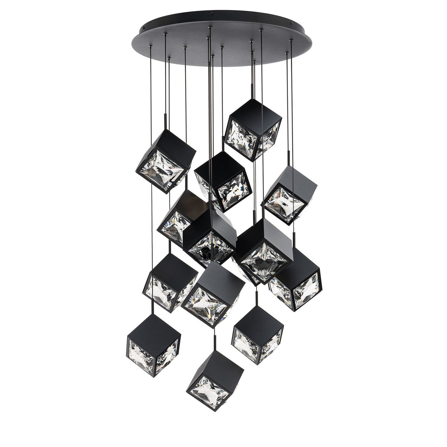 W.A.C. Lighting - PD-29315R-BK - LED Chandelier - Ice Cube - Black