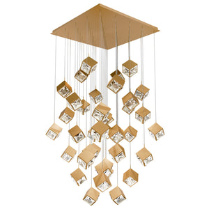 W.A.C. Lighting - PD-29341S-AB - LED Chandelier - Ice Cube - Aged Brass