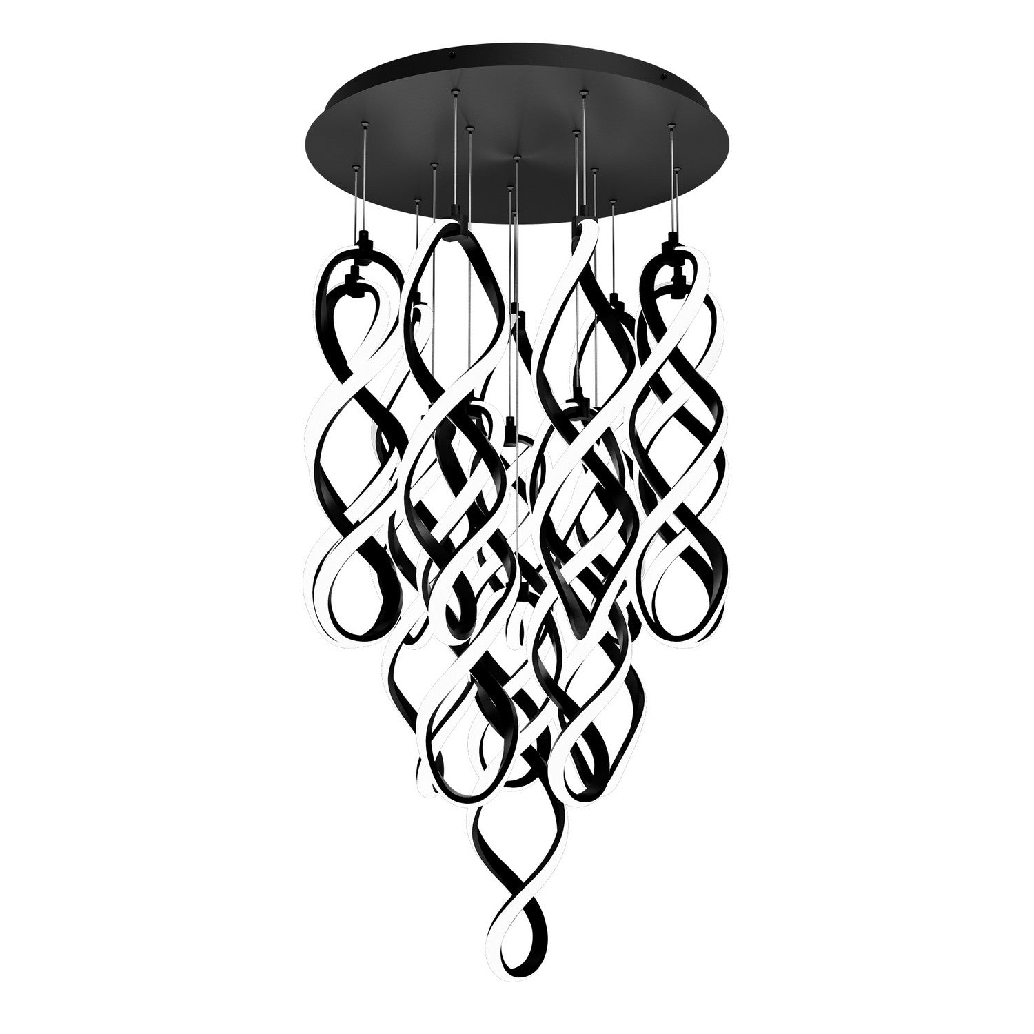 W.A.C. Lighting - PD-47815R-BK - LED Chandelier - Interlace - Black