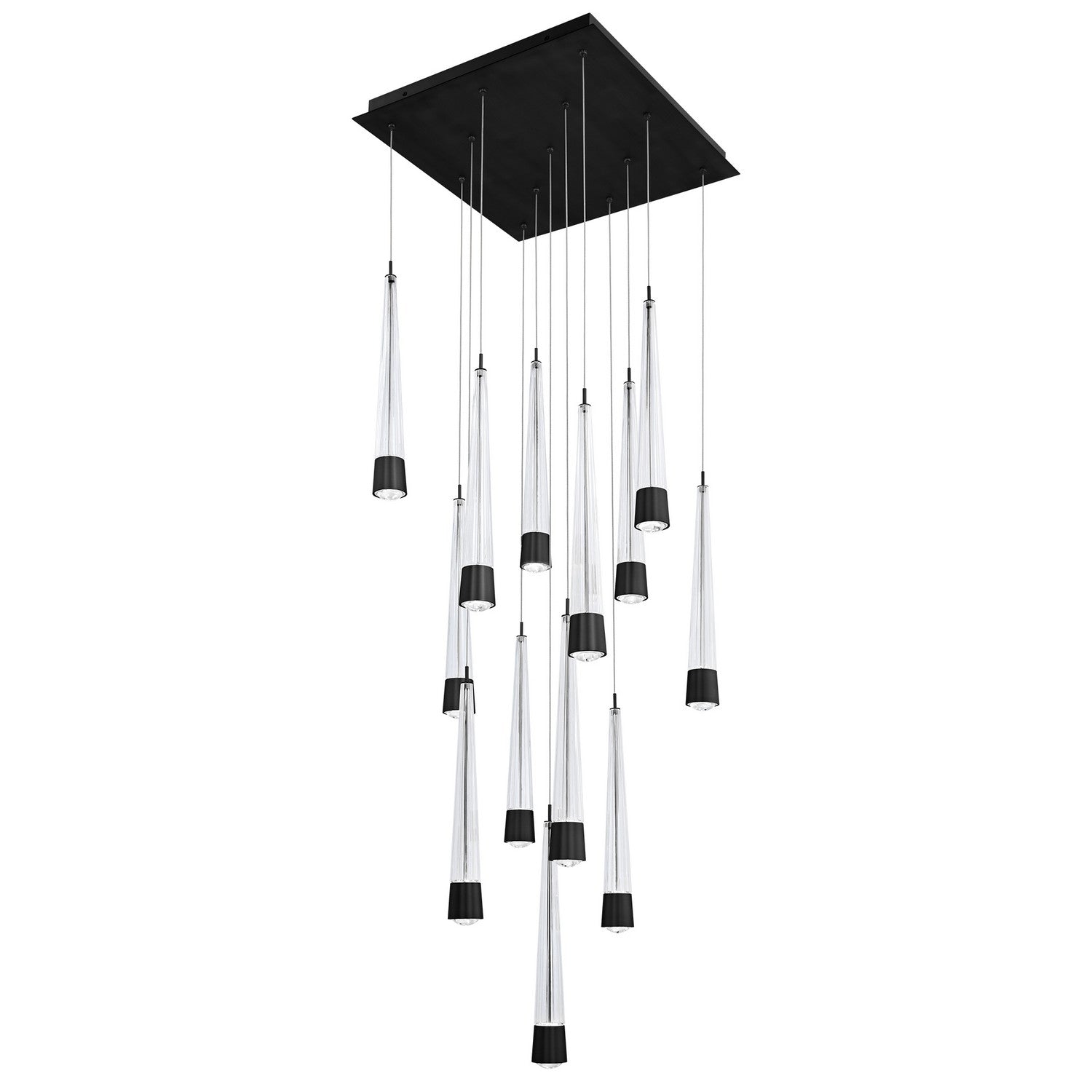 W.A.C. Lighting - PD-59413S-BK - LED Chandelier - Quill - Black