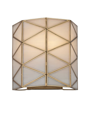 Currey and Company - 5000-0270 - One Light Wall Sconce - Polyhedron - White / Antique Brass