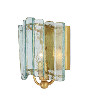 Currey and Company - 5000-0271 - One Light Wall Sconce - Duvernell - Contemporary Gold Leaf / Clear