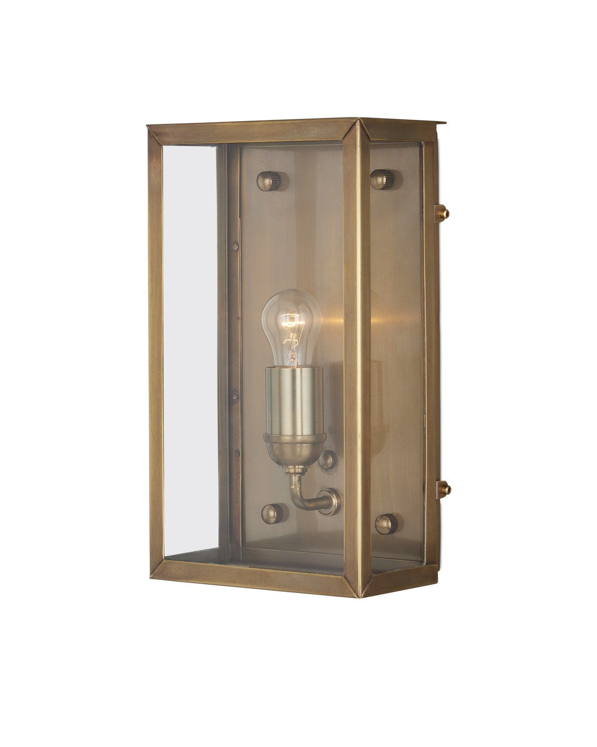 Currey and Company - 5500-0052 - One Light Outdoor Wall Sconce - Royster - Antique Brass / Clear