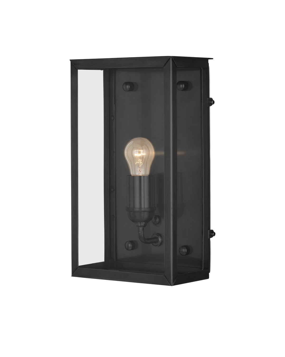 Currey and Company - 5500-0053 - One Light Outdoor Wall Sconce - Royster - Matte Black / Clear