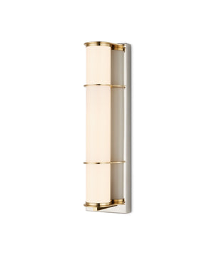 Currey and Company - 5800-0062 - One Light Bath Wall Sconce - Blaine - Polished Nickel / Polished Brass / White