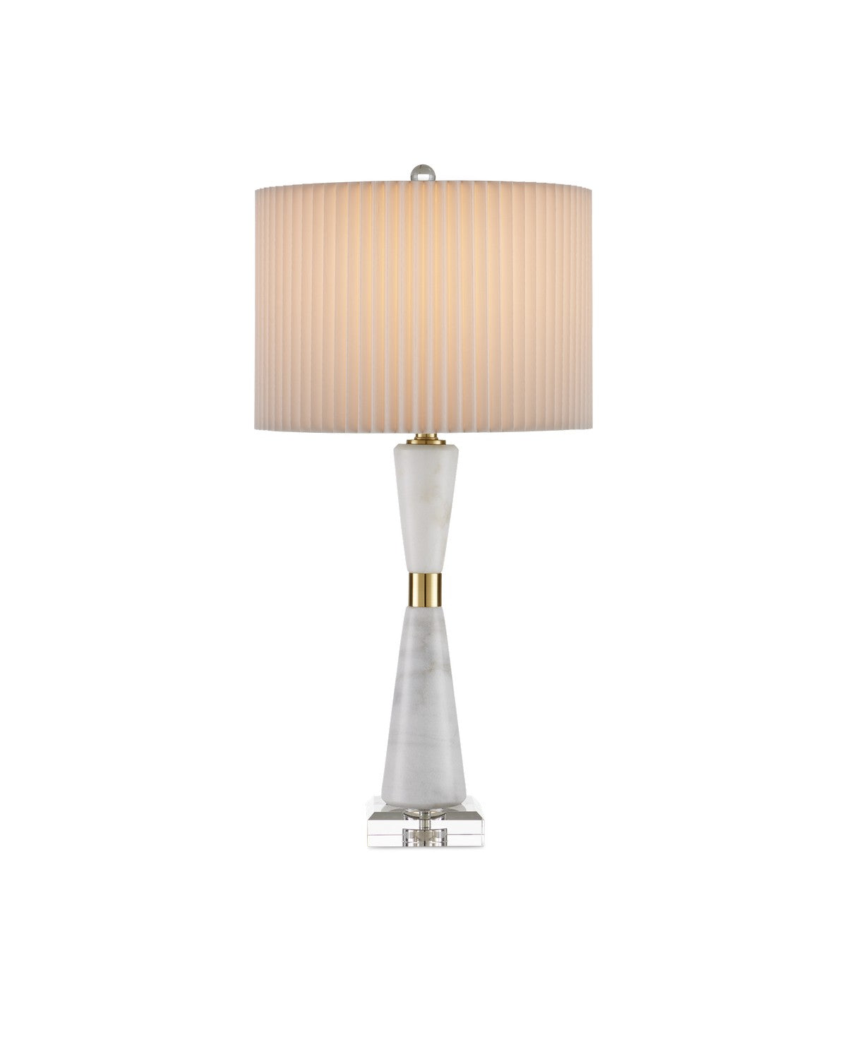 Currey and Company - 6000-0973 - One Light Table Lamp - Edelmar - White / Clear / Natural Brass