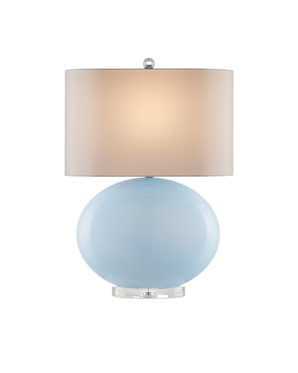 Currey and Company - 6000-0977 - One Light Table Lamp - Laconia - Light Blue / Clear / Polished Nickel