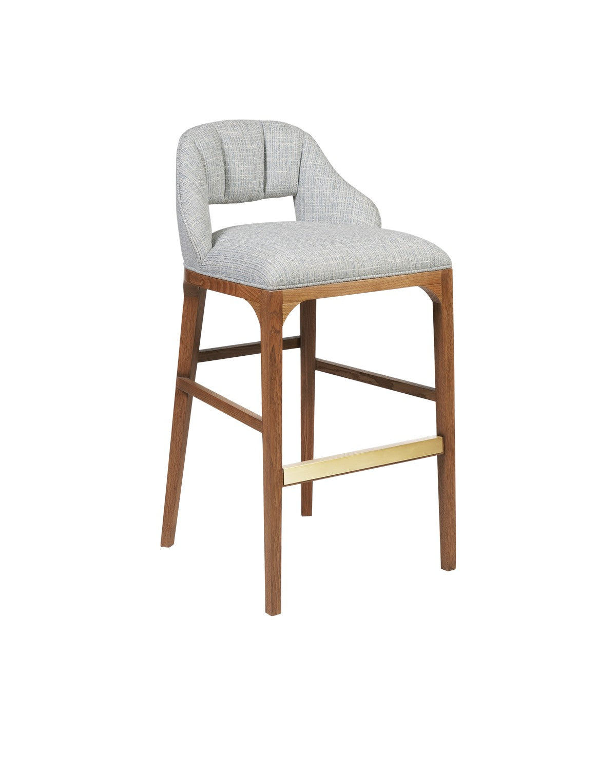 Currey and Company - 7000-0832 - Bar Stool - Inga - Morel Brown / Brushed Brass / Greenlight Powder