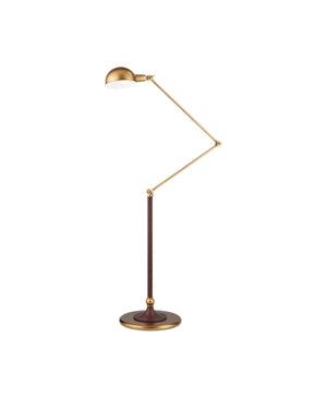 Currey and Company - 8000-0162 - LED Floor Lamp - Libretto - Antique Brass / Brownish Red