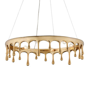 Currey and Company - 9000-1230 - Six Light Chandelier - Liquid - Polished Brass