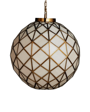 Currey and Company - 9000-1232 - One Light Pendant - Polyhedron - White / Antique Brass