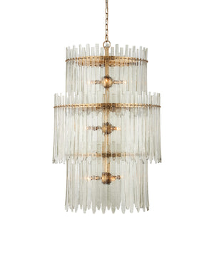 Currey and Company - 9000-1235 - Nine Light Chandelier - Electra - Clear / Antique Brass