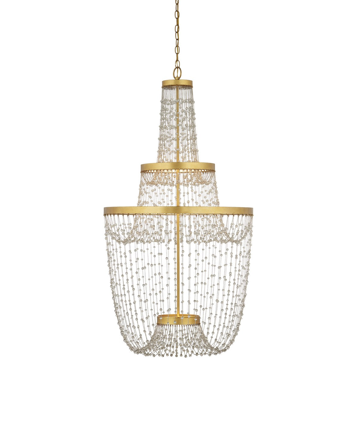 Currey and Company - 9000-1238 - LED Chandelier - Mademoiselle - Contemporary Gold Leaf / Contemporary Gold / Clear