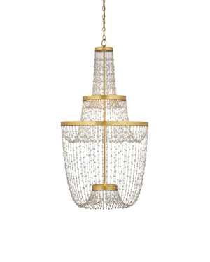 Currey and Company - 9000-1238 - LED Chandelier - Mademoiselle - Contemporary Gold Leaf / Contemporary Gold / Clear