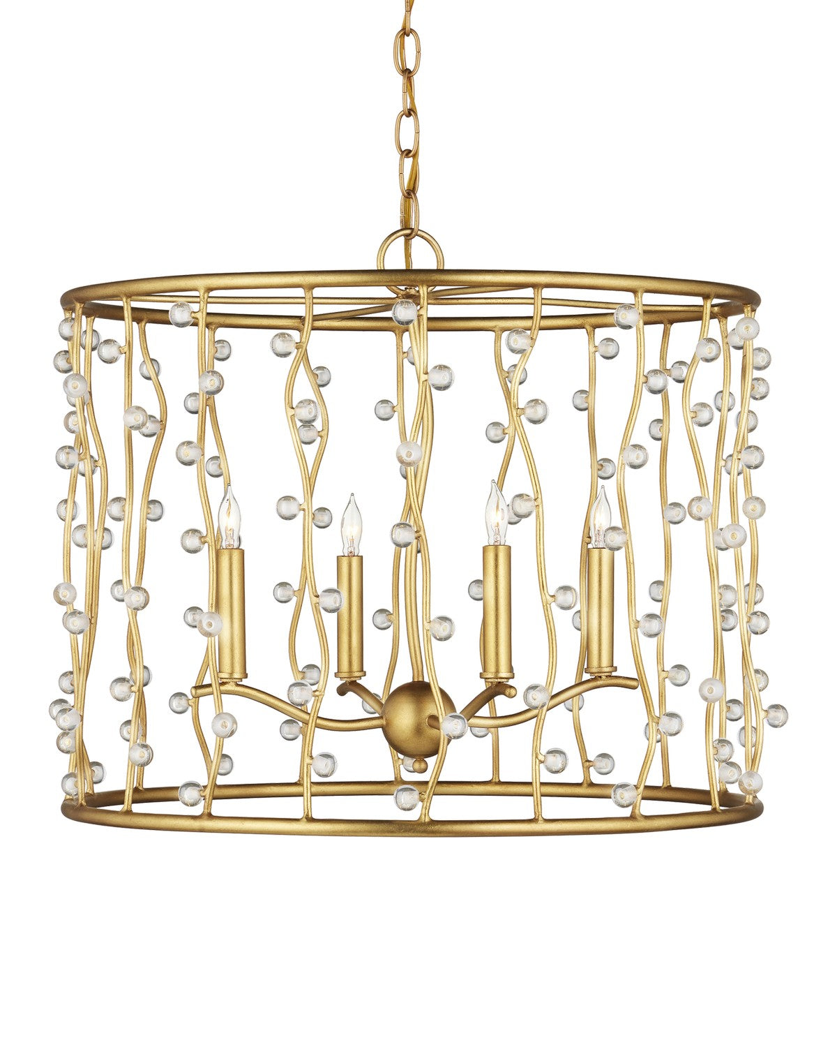 Currey and Company - 9000-1239 - Four Light Chandelier - Adagio - Contemporary Gold Leaf / Contemporary Gold / Clear