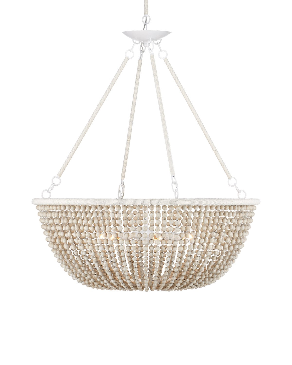 Currey and Company - 9000-1240 - Six Light Chandelier - Wychwood - Sugar White / Sandstone / White