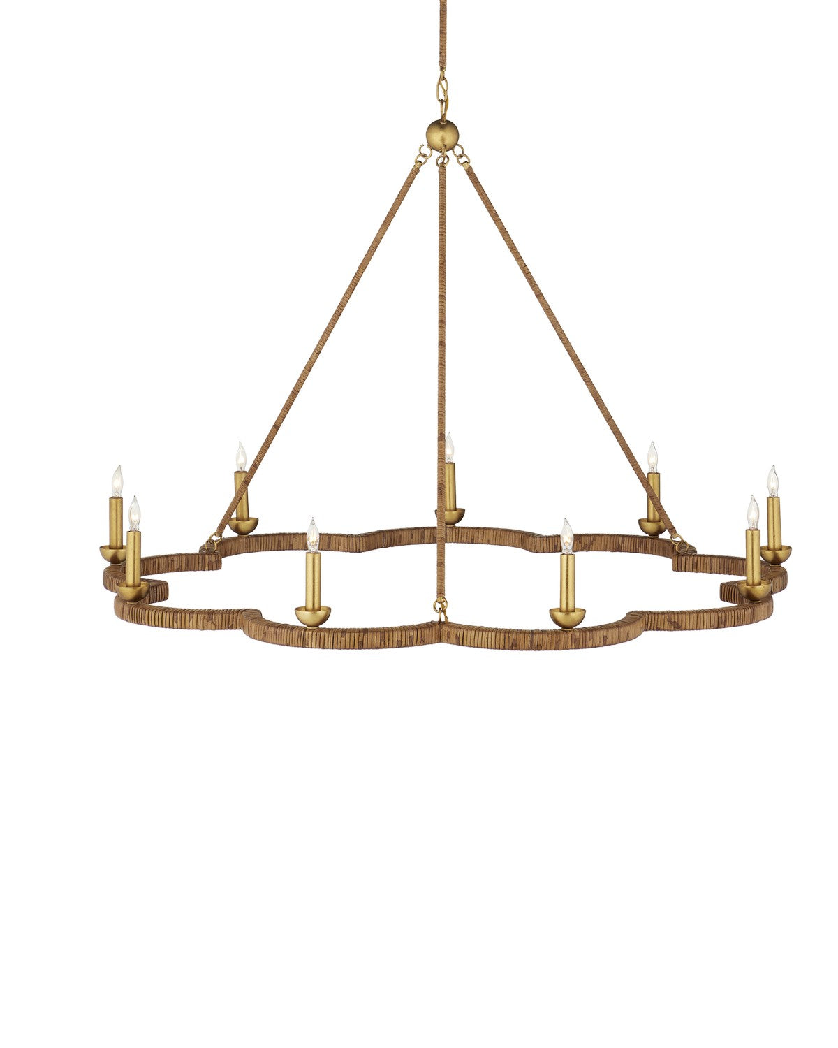 Currey and Company - 9000-1244 - Nine Light Chandelier - Savoie - Natural / Contemporary Gold Leaf