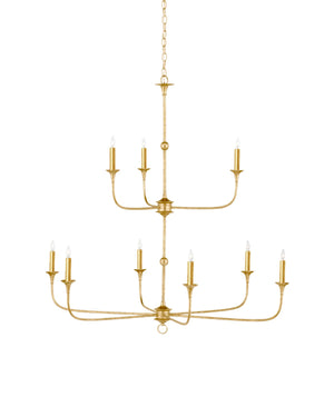 Currey and Company - 9000-1254 - Nine Light Chandelier - Nottaway - Contemporary Gold Leaf / Contemporary Gold