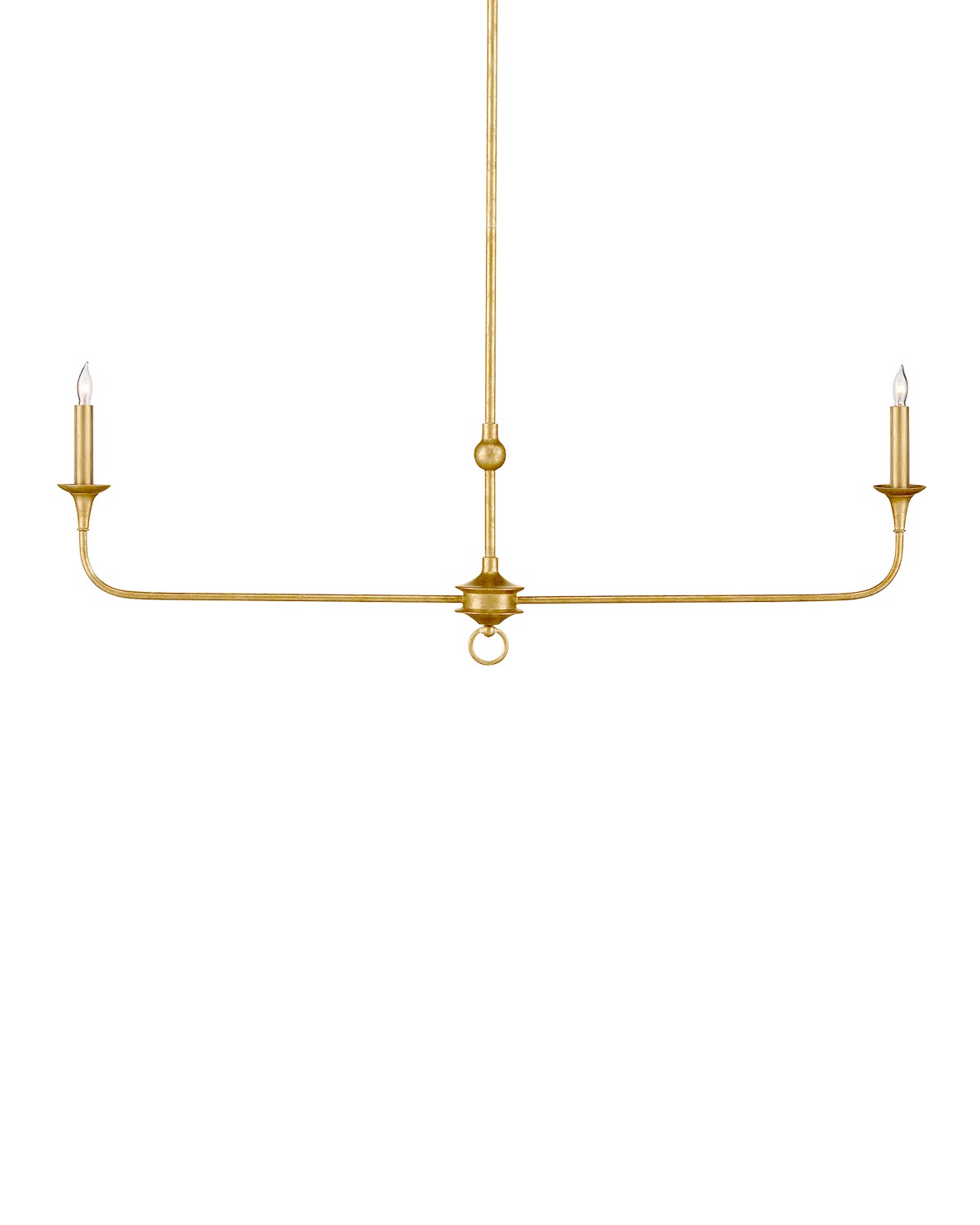 Currey and Company - 9000-1256 - Two Light Chandelier - Nottaway - Contemporary Gold Leaf