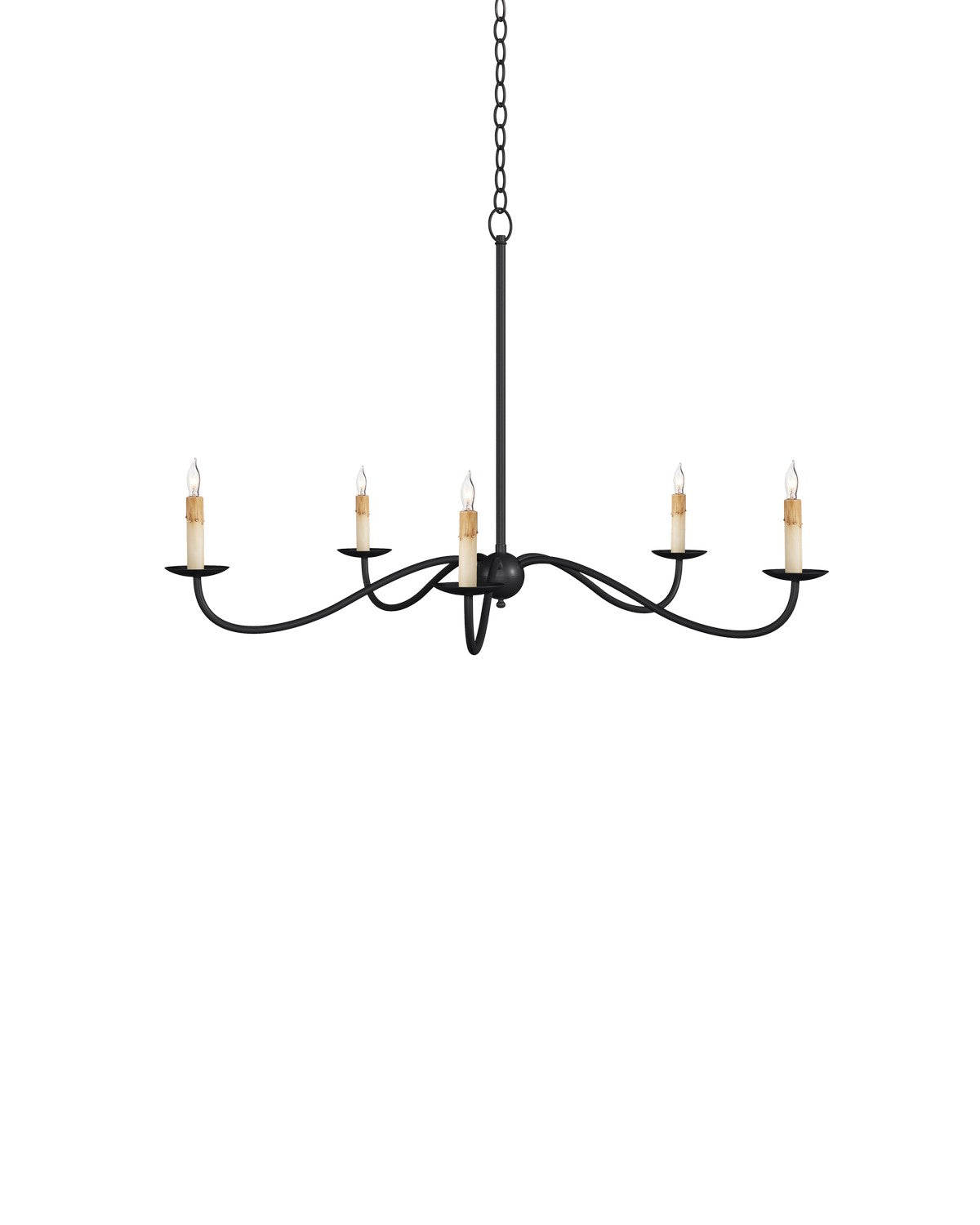 Currey and Company - 9000-1257 - Five Light Chandelier - Saxon - Zanzibar Black